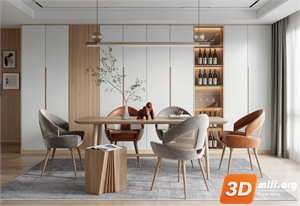 Dining Table Set Skp Files